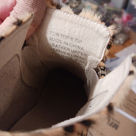 All Black BRAND Leopard Print High Top Calf FUR Fashion Sneakers 36 / US 5.5 - 6 - Picture 4 of 6